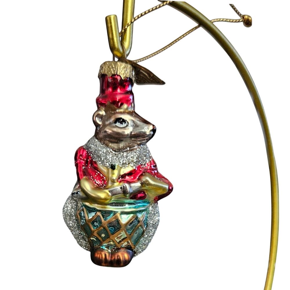 Thomas Pacconi Glass Mouse Drummer Christmas Ornament Holiday Tree Decor